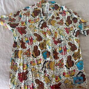 Disney Adult Snacks button down shirt for men.